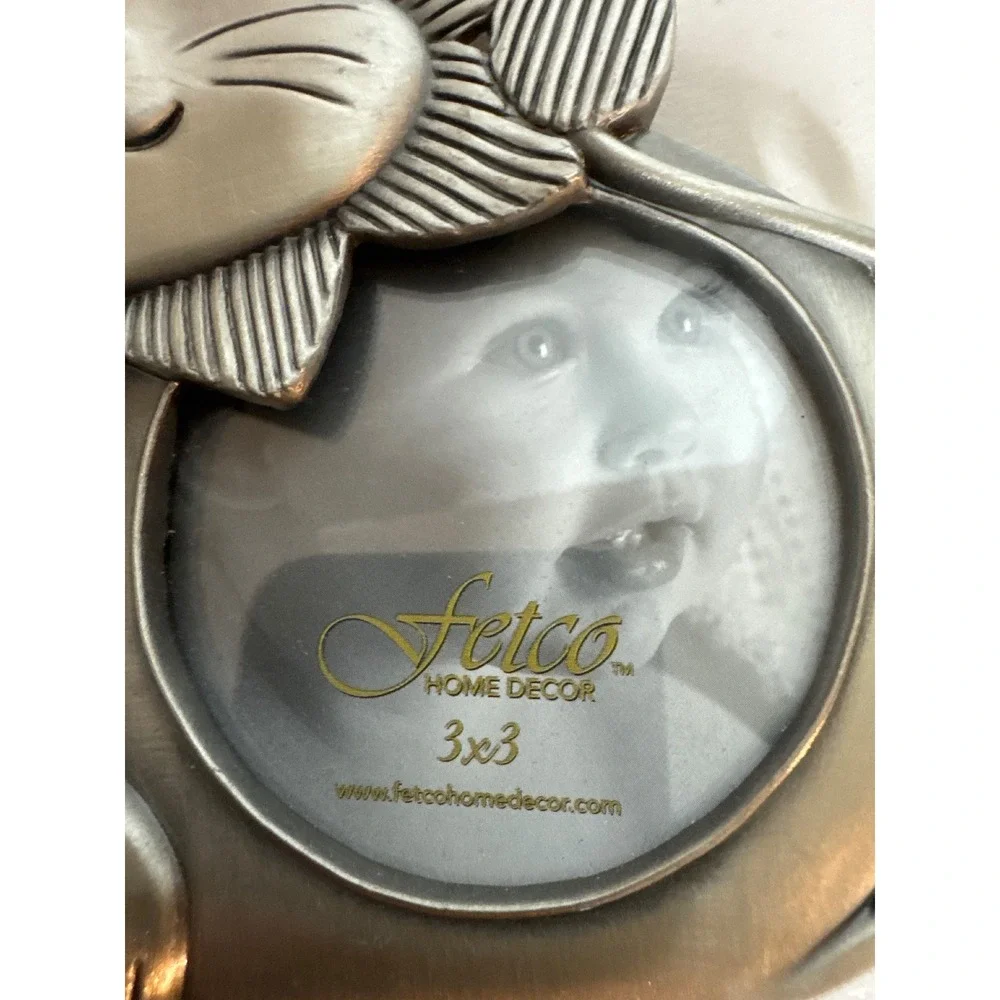 Fetco Home Decor Lion Picture Frame Silver Pewter Finish 3x3 Nursery Safari 2005